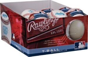 rawlings sponge rubber center synthetic cover baseballs, youth t-ball, (box of 24 balls), tvbsw2-24