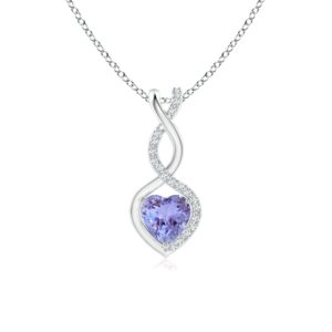 angara women’s 0.4 cttw sterling silver natural tanzanite infinity pendant necklace with diamond.