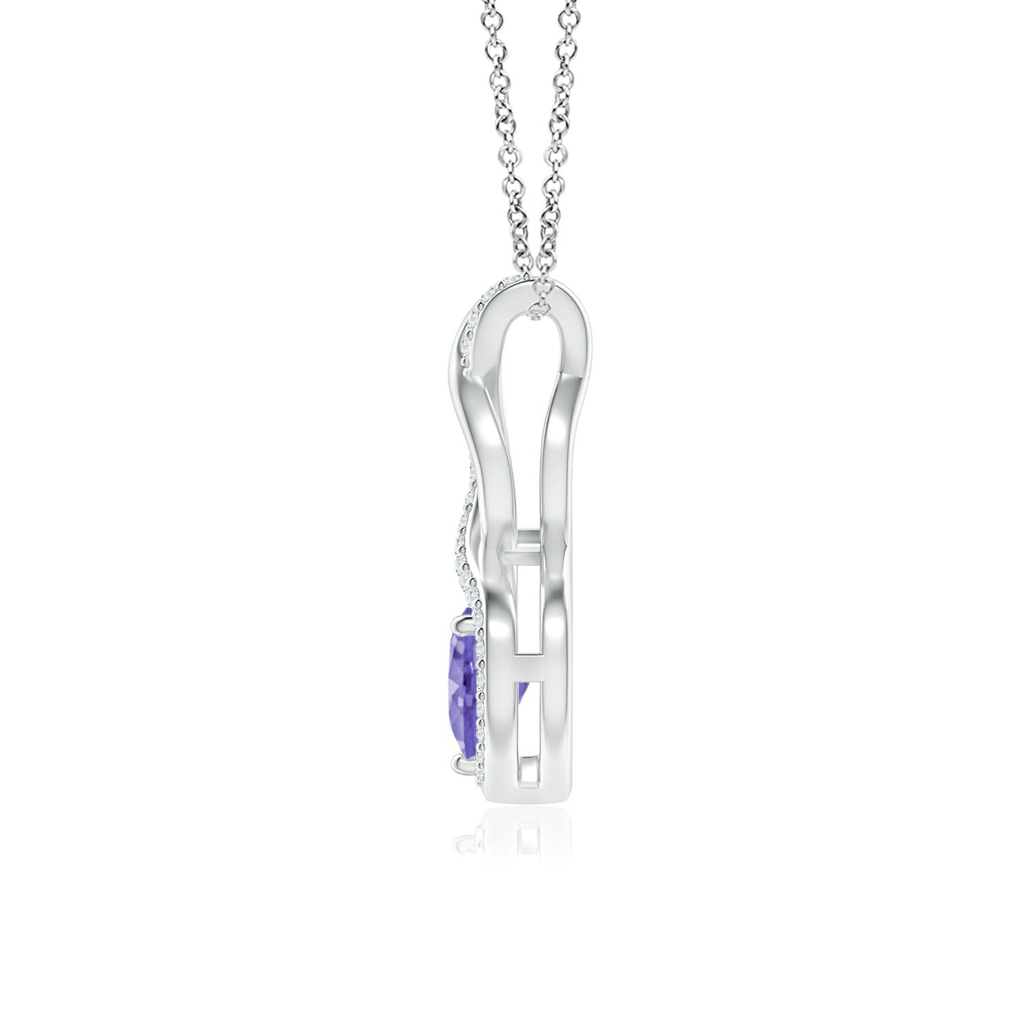 Angara Women’s 0.4 Cttw Sterling Silver Natural Tanzanite Infinity Pendant Necklace with diamond.