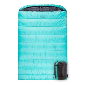 teton mammoth, 0 degree sleeping bag, double sleeping bag, a warm bag the whole family can enjoy. great sleeping bag for camping, hunting and base camp. compression sack included