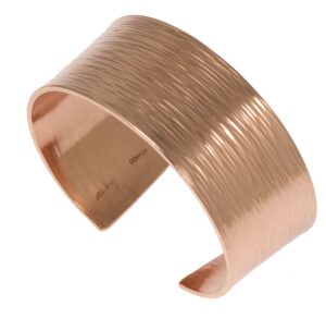 john s. brana 1 inch wide bark copper cuff bracelet handmade jewelry - 100% solid uncoated copper (8)