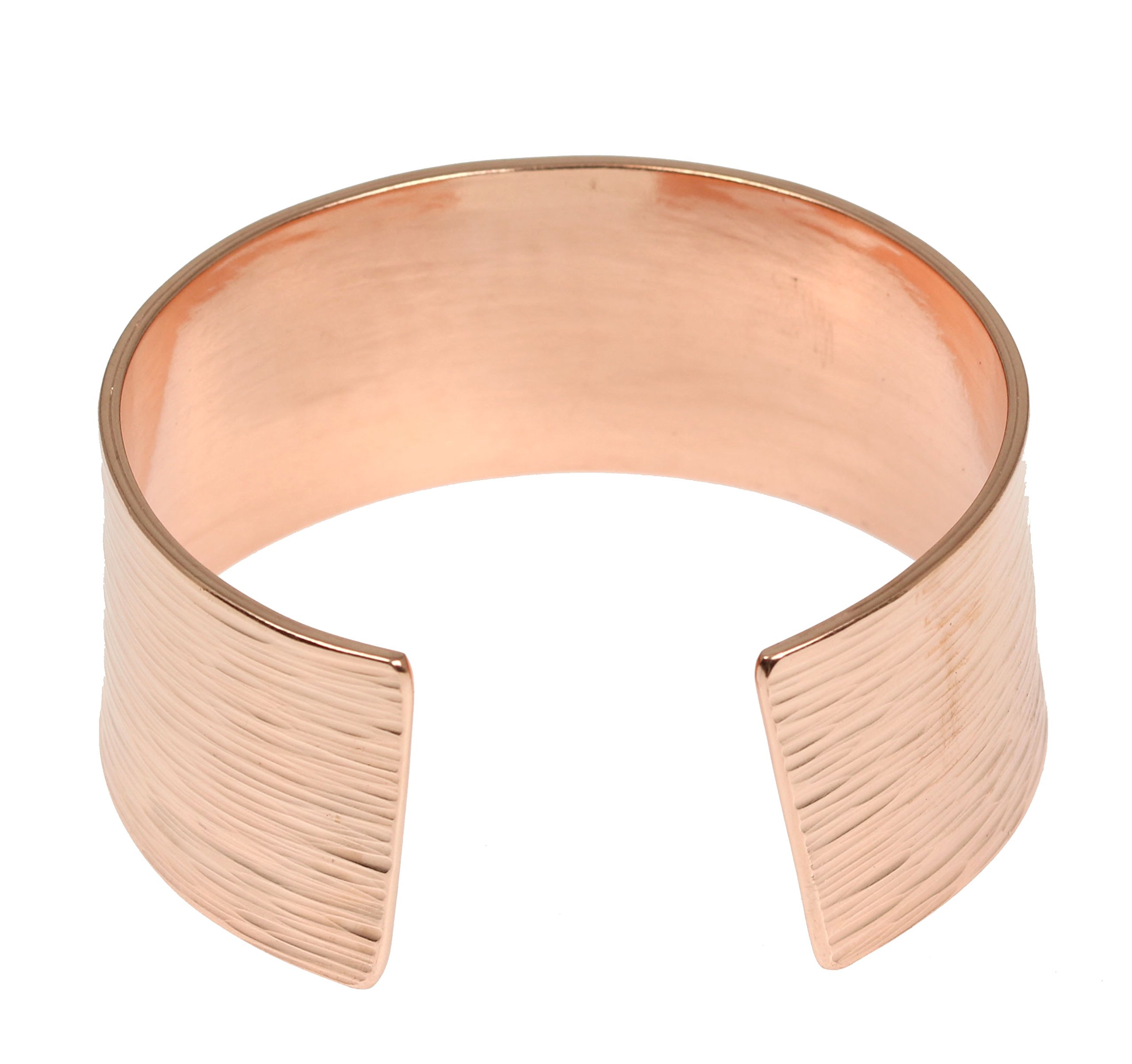 John S. Brana 1 Inch Wide Bark Copper Cuff Bracelet Handmade Jewelry - 100% Solid Uncoated Copper (8)