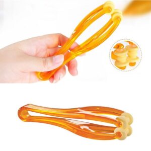 2 Pcs Finger Roller Massager and 5 Pcs Acupressure Massage Rings for Finger Hand Massage, Hand Blood Circulation Massage Roller Tools, Handheld Stress Relief Double Rubber Joint Roller Massager