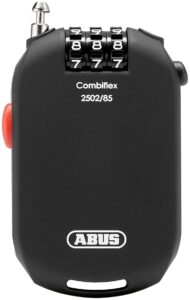 abus cable lock, comb flex 2502/85 cycling equipment, black (725005)