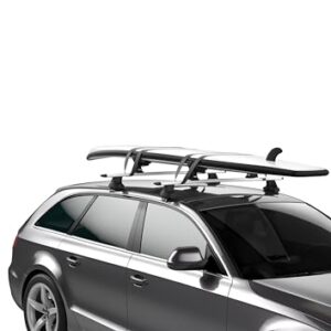 Thule DockGrip - Carries up to 36" wide kayaks and SUPs - Fits all hull shapes - Fits most roof rack cross bars - Kayak roof rack - Stand up paddleboard compatible - 85lb weight capacity