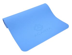 acanva tpe non-slip yoga mat with carrying bag and strap, blue