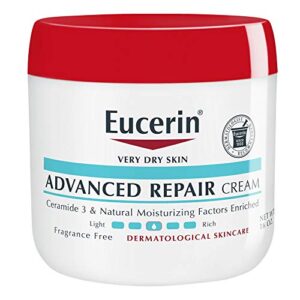 eucerin advanced repair cream - fragrance free, full body lotion for very dry skin - 16 oz. jar