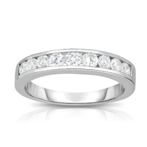 Noray Designs 14K White Gold Diamond (1/2 Ct, I1-I2 Clarity, G-H Color) Channel Wedding Band