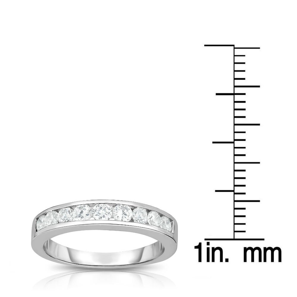 Noray Designs 14K White Gold Diamond (1/2 Ct, I1-I2 Clarity, G-H Color) Channel Wedding Band