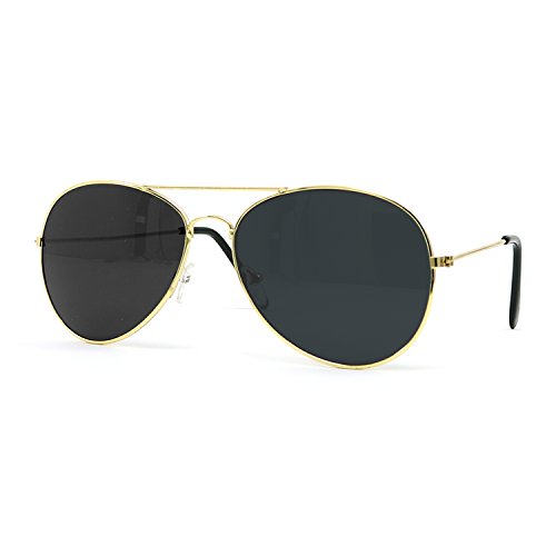 Big Mo's Toys Gold Dark Aviator Sunglasses Shades – 70’s Style Adult Aviators Costume Glasses - 1 Pair