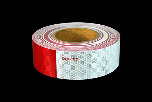 Incom Red/White Conspicuity Tape 7"/11", 2-Inch x 30 Foot Roll