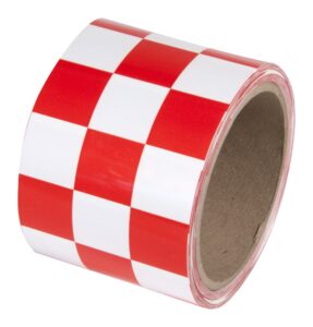 incom manufacturing: 1 inch square pattern pvc checkerboard racing laminated safety tape, 3 inch x 54 ft., red and white – indoor and outdoor