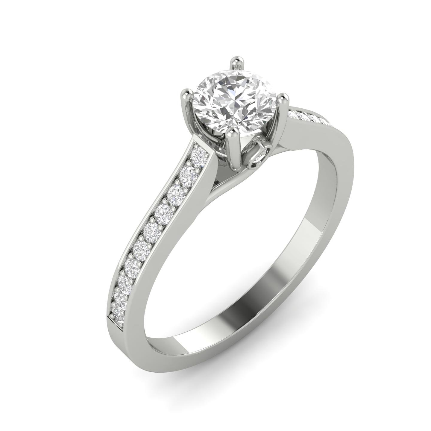 Sk Jewel,Inc 1/2ctw Diamond Engagement Ring in 10k White Gold (H-I, I2-I3, Size 7.5)