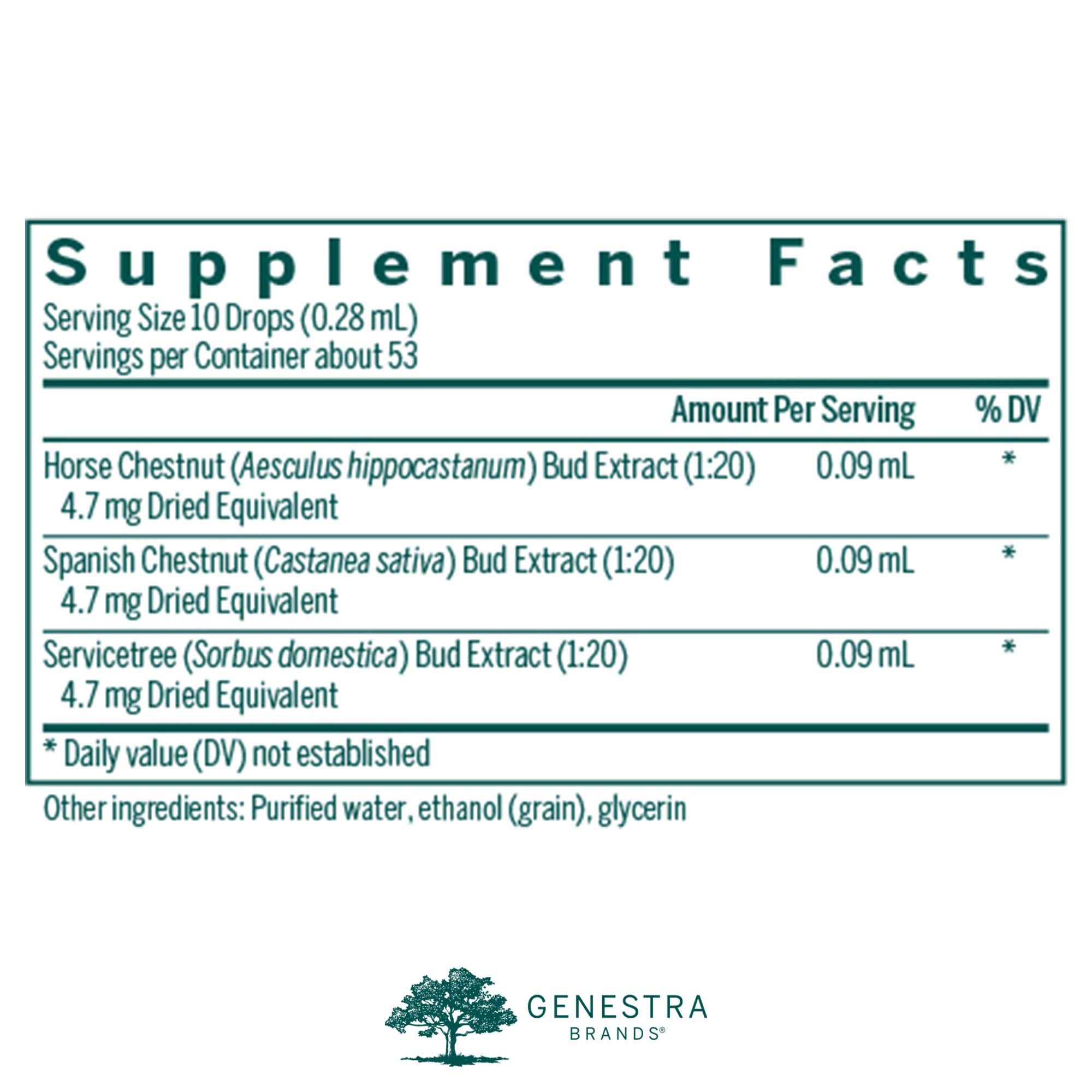 Genestra Brands Cir-gen | Horse Chestnut, Spanish Chestnut, and Servicetree Herbal Supplement | 0.5 fl. oz.