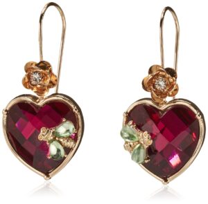 betsey johnson stone heart drop earrings