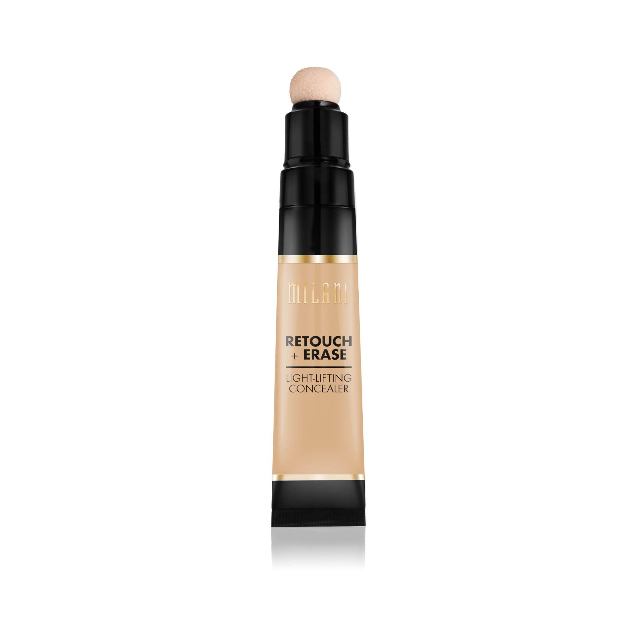 Milani Retouch + Erase Light-Lifting Concealer - Medium (0.24 Ounce) Cruelty-Free Liquid Concealer with Cushion Applicator Tip to Cover Dark Circles, Blemishes & Skin Imperfections