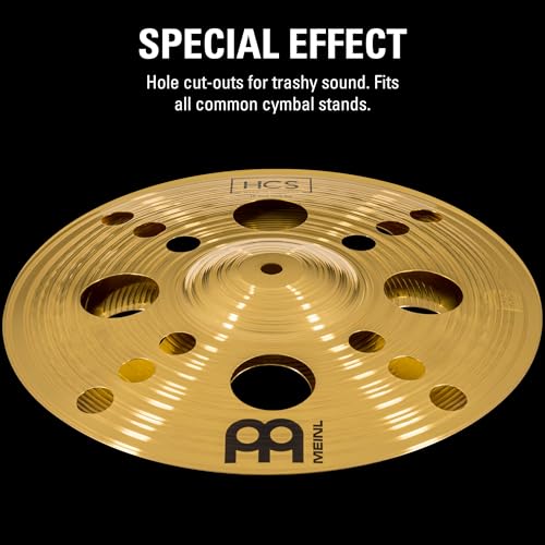 Meinl 12" Trash Stack Cymbal Pair with Holes - HCS Traditional Finish Brass for Drum Set, Made In Germany, 2-YEAR WARRANTY (HCS12TRS)