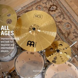 Meinl 12" Trash Stack Cymbal Pair with Holes - HCS Traditional Finish Brass for Drum Set, Made In Germany, 2-YEAR WARRANTY (HCS12TRS)