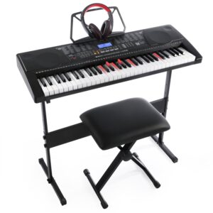 Joy 61-Key Lighting Keyboard with USB Music Player Function, Including Headphone, Stand & Stool (Kl-91MKit)