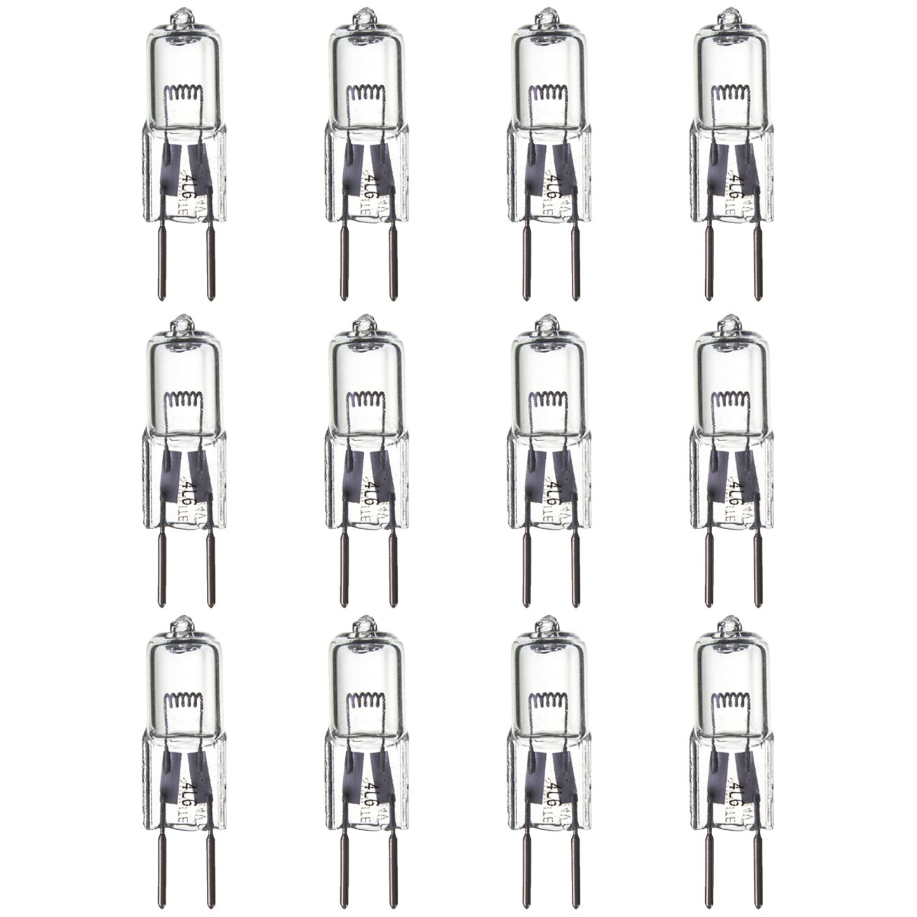 12 Pack Sunlite Halogen 50 Watt Single Ended T3.5 GY6.35 Base 24V Clear Light Bulb