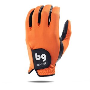 bg bender golf glove | wear on left | (orange, mens large)