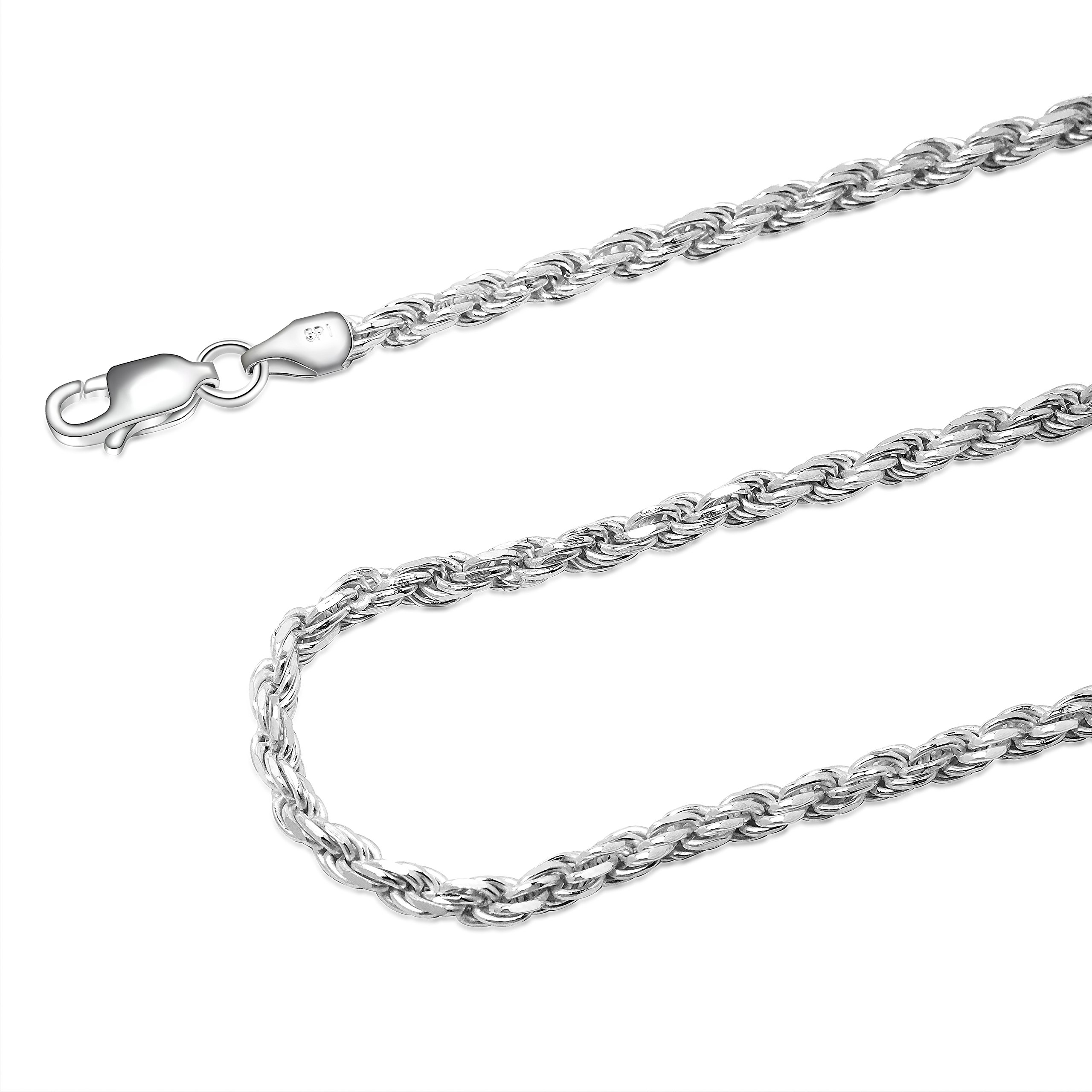 925 Sterling Silver 3.5MM Rope Chain 18