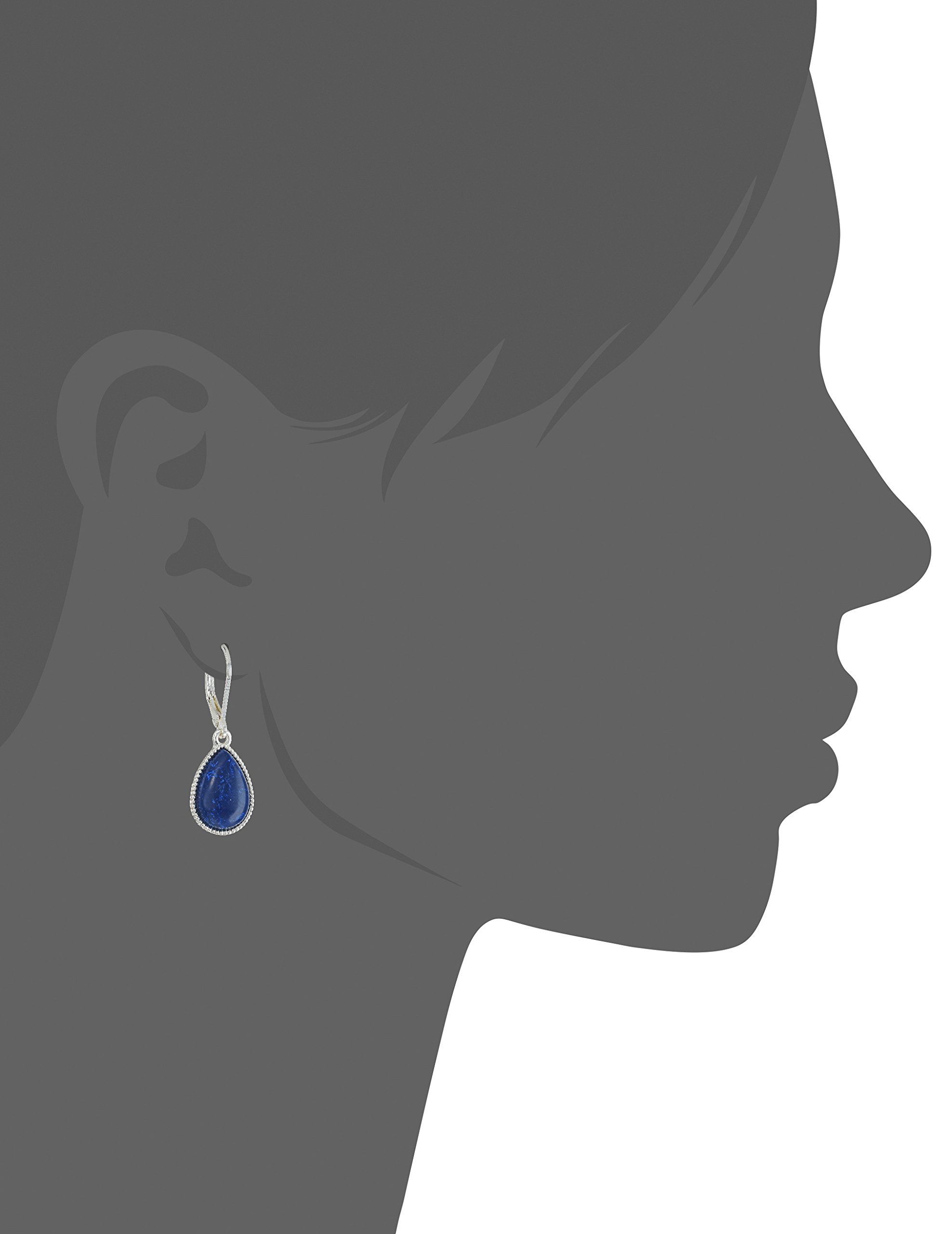 Nine West Silvertone and Denim Tear Drop Earrings