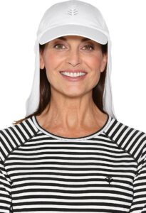 coolibar upf 50+ men's women's hayden chlorine resistant all sport hat - sun protective (one size- white)