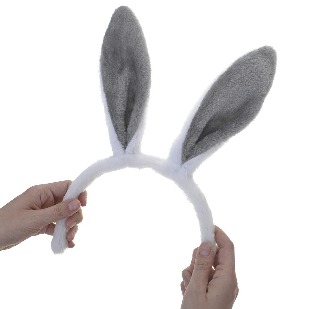 TopTie Easter Bunny Ears Headband for Adults & Kids, Halloween Plush Rabbit Hair Hoop, Party Favors Cosplay Costume