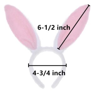 TopTie Easter Bunny Ears Headband for Adults & Kids, Halloween Plush Rabbit Hair Hoop, Party Favors Cosplay Costume