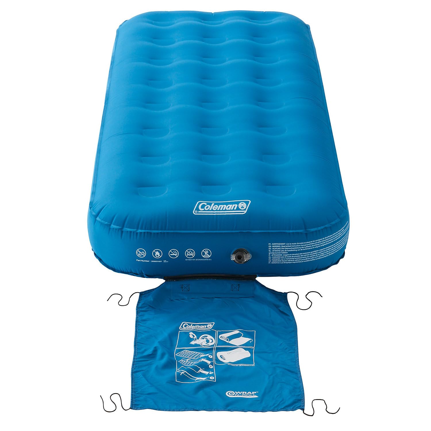 Coleman Single Airbed Extra Durable, Inflatable, Camping Bed, Blue, 198 x 82 x 22 cm, Supports up to 148 kg