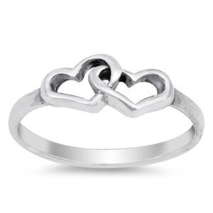 forever love knot heart promise ring new .925 sterling silver band size 7