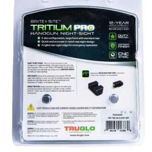 TRUGLO Tritium Pro Night Sights, Compatible with Sig Sauer #6 Front / #8 Rear | Compact Durable Glow-in-The-Dark Front & Rear Gun Sights with White Focus Lock Front Ring