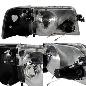 AKKON - For 1993-1997 Ford Ranger Pickup Truck Black Bezel Projector Headlights w/Corner Signal Light Lamps Replacement