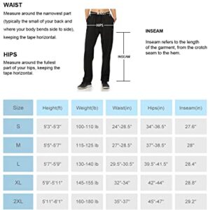 BALEAF Women's Fleece Pants Winter Running Gear with Zipper Pockets Athletic Joggers Adjustable Ankle Track Pants Black Size M