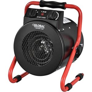 global industrial portable electric space heater with thermostat, 1500 watt, 120v, red