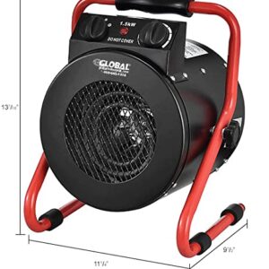 Global Industrial Portable Electric Space Heater With Thermostat, 1500 watt, 120v, Red