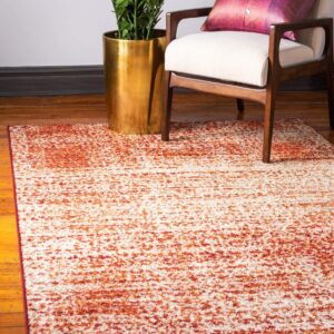 Unique Loom Autumn Collection Modern Contemporary Casual Abstract Area Rug (Terracotta/ Beige Rustic, 2 x 3 ft Rectangular)