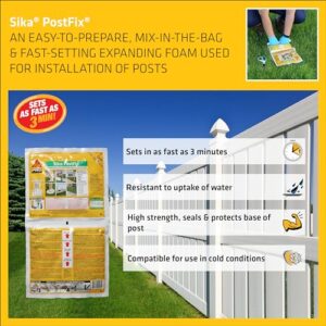 Sika Postfix Fence Post Mix, Mix-in-The-Bag Expanding Foam for Supporting Non-Structural Posts, Fence, Mailbox, and Sign Posts