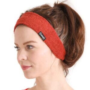 charm sports running headband sweatband - towel hairband moisture wicking bandana red