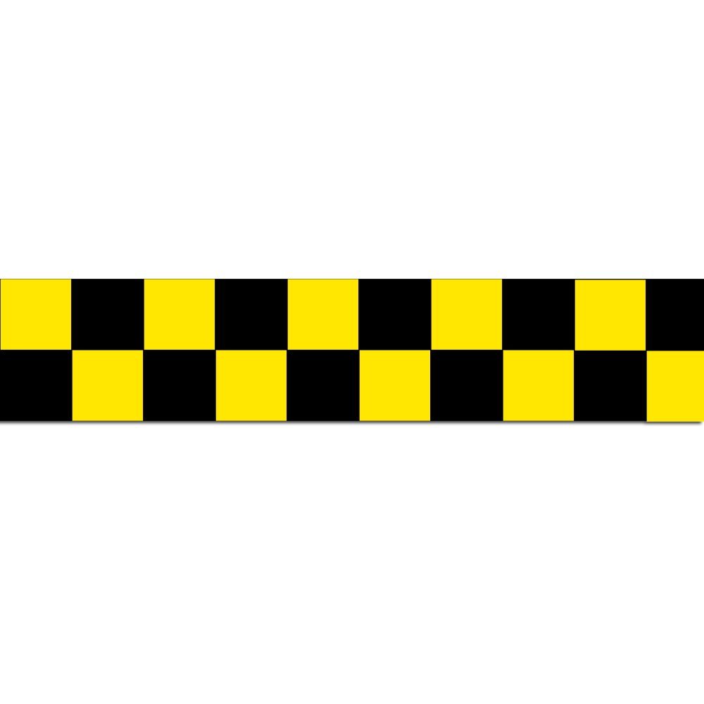 INCOM Manufacturing Checkerboard Race Pattern Laminated Safety Tape, 1 Inch Square, Yellow and Black, Indoor and Outdoor Use, 2 Inch x 54 ft, LCB210