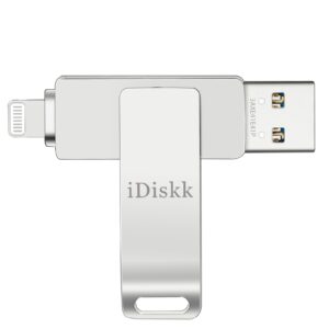 【app-le certified】idiskk 128gb photo storage stick iphone storage flash drive for iphone usb storage flash drive,iphone usb external storage for mac,ipad and pc photo stick for photos videos contacts