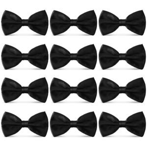 avantmen men's bowties formal satin solid - 12 pack bow ties pre-tied adjustable ties for men many colors option in bulk