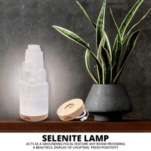 Himalayan Glow A1050 20cm Large Selenite Crystal Lamp, White