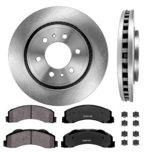 callahan crk11991 front 350mm premium oe 6 lug [2] brake rotors + ceramic pads + clips [fit ford f-150 expedition linc navigator]