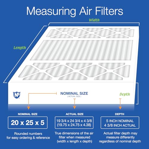 Nordic Pure 20x25x5 (19_3/4 x 24_3/4 x 4_3/8) Lennox X6673_X6675 Replacement MERV 12 Air Filter 2 Pack