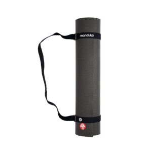 Manduka Yoga Commuter Mat Carrier - Eco-Friendly Cotton, Easy to Carry, Hands-Free, For All Mat Sizes, Black, 68" x 1.5"