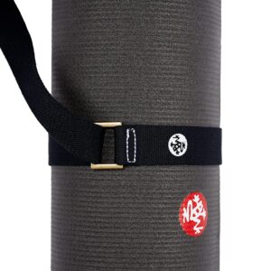 Manduka Yoga Commuter Mat Carrier - Eco-Friendly Cotton, Easy to Carry, Hands-Free, For All Mat Sizes, Black, 68" x 1.5"