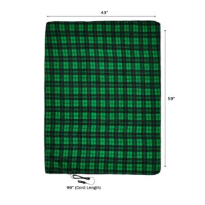 Heated Blanket - 12-Volt Electric Blanket for Car, Truck, SUV, or RV - Portable Winter Car Accessories for Camping or Travel by Stalwart (Green Plaid)