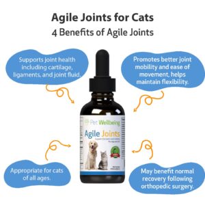 Pet Wellbeing Agile Joints for Cats - Vet-Formulated - Joint Health, Mobility, Ease of Movement - Natural Herbal Supplement 2 oz (59 ml)